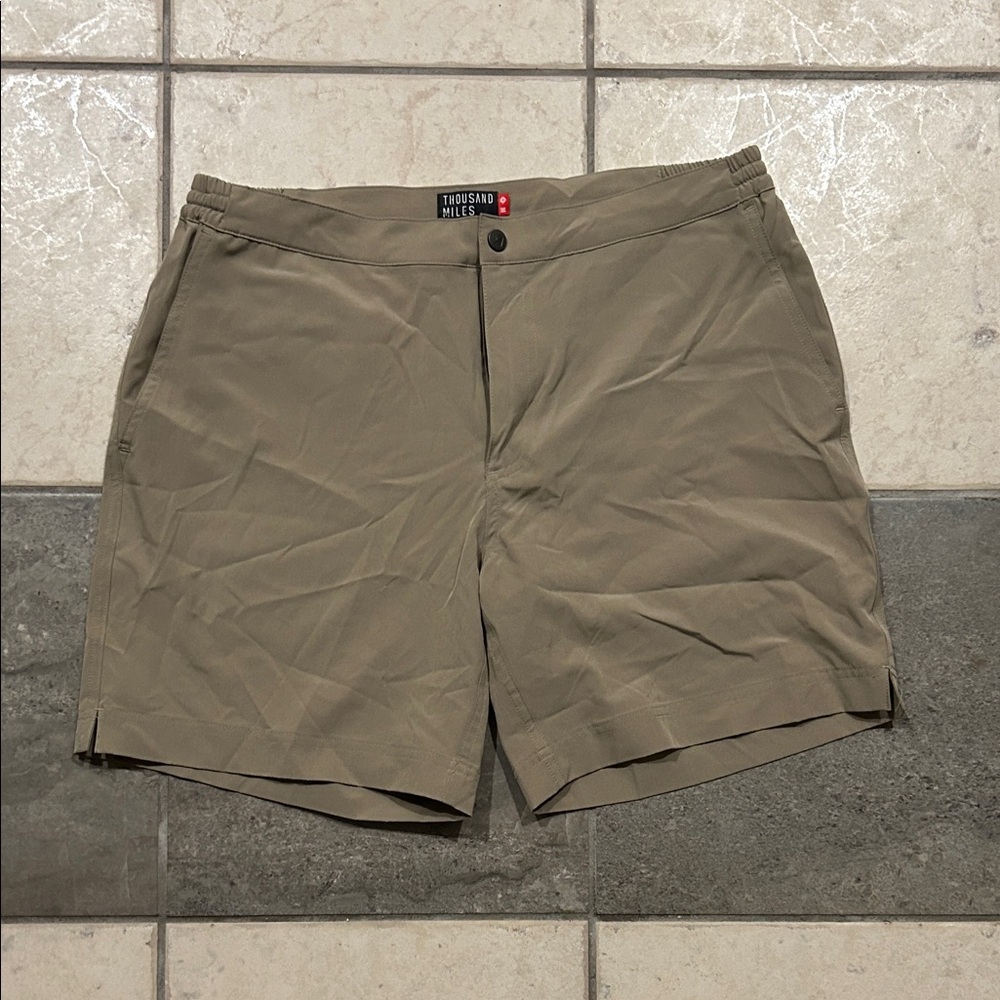 Men's Khaki Flat Front Shorts